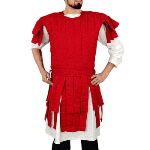 Disfraz medieval dividido - Subarmalis romano sin mangas grueso acolchado renacentista - Imagen 2 de 6