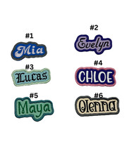 Custom Multi Colour Embroidery Background Iron-on Name Tag Patch