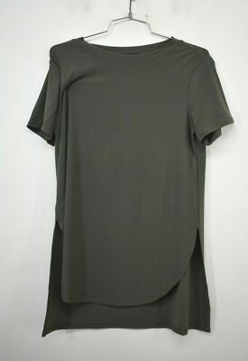 Halogen Womens Gray Beluga Short Sleeve Tunic T Shirt Crew Neck Stretch $39 S