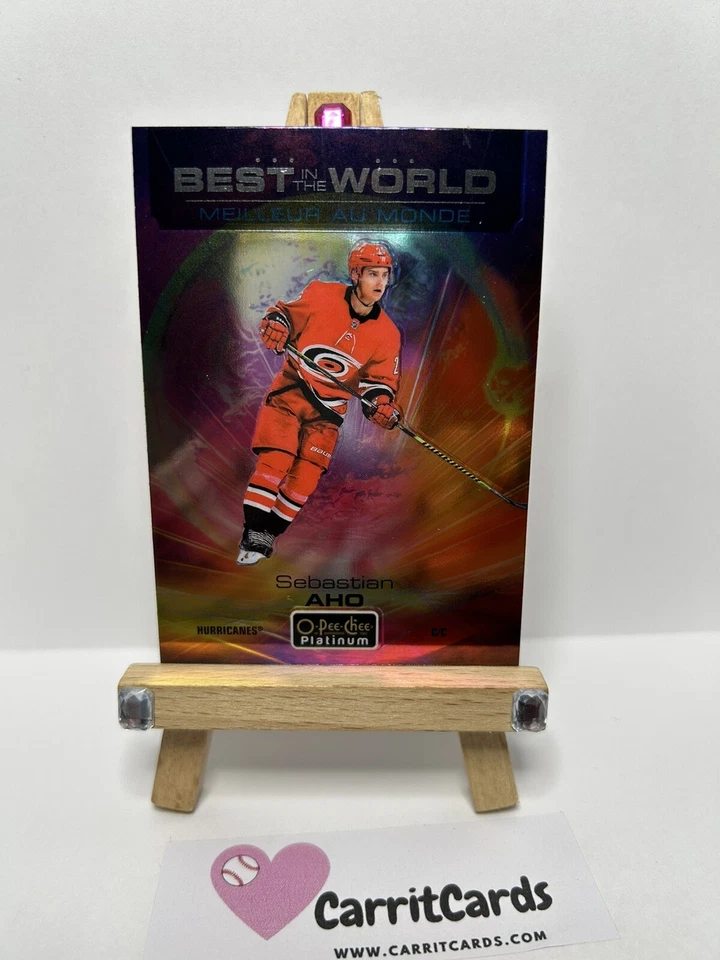 SEBASTIAN AHO 2020-21 O-Pee-Chee Platinum #BW-7 Best In The World Carolina SP - Image 3 of 4