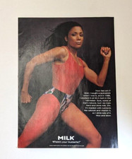 Vintage 1996  Florence Griffith Joyner Milk Mustache Print Ad - Track and Field
