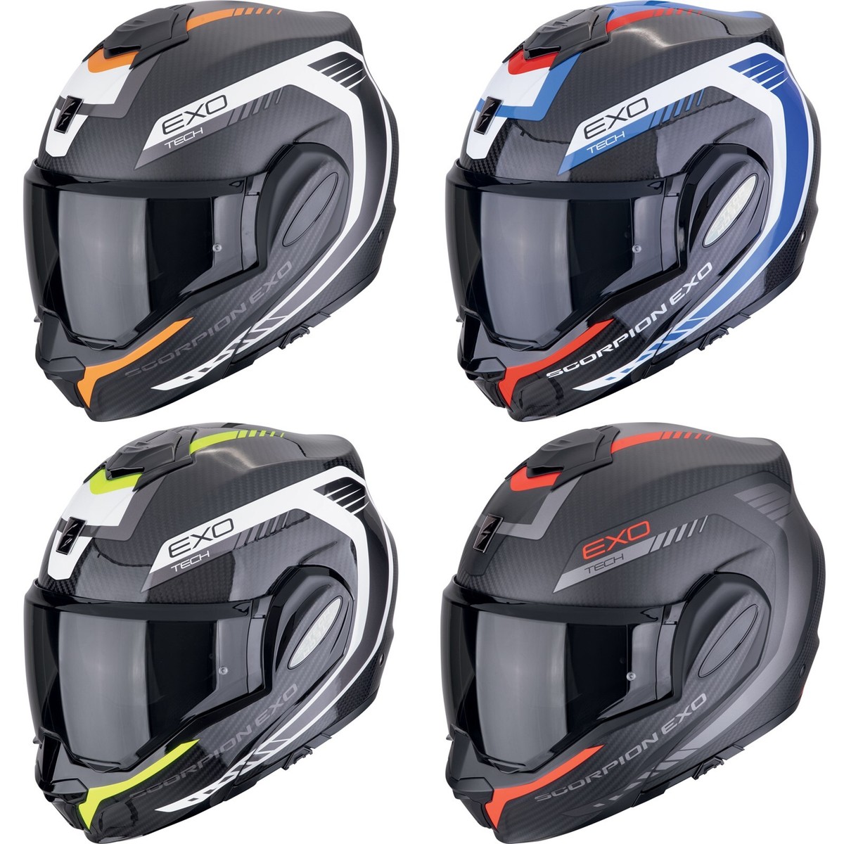 Scorpion Flip Helmet EXO-Tech Evo Carbon Cozy Motorcycle Helmet