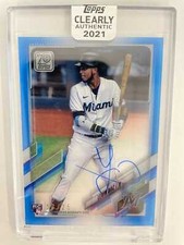 LEWIS DIAZ 2021 TOPPS CLEARLY AUTHENTIC AUTO BLUE /25 FLORIDA MARLINS *2729