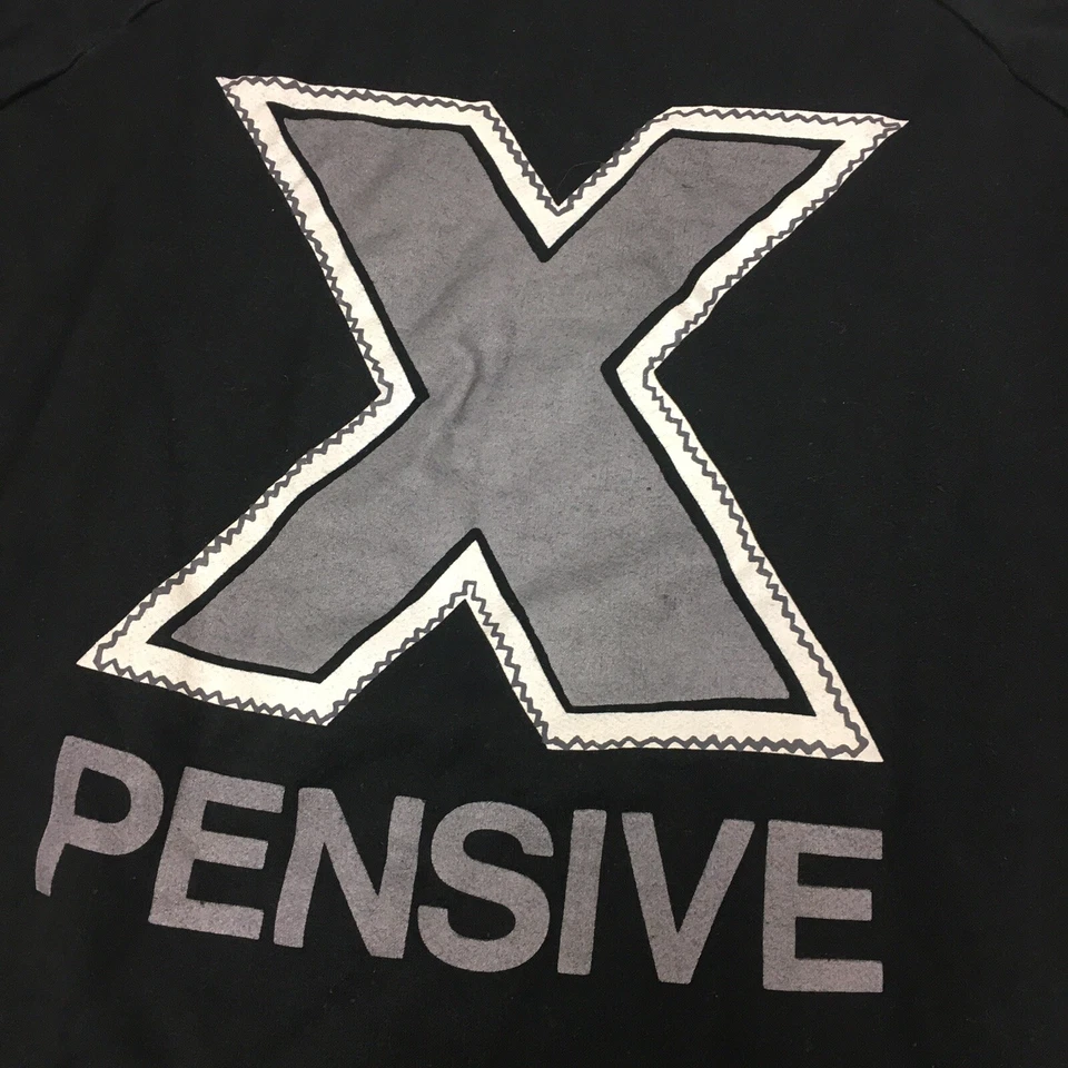 Sudadera De Colección Años 90 Dee Cee EE. UU. Negra RAGLAN Gráfico X PENSIVA 50/50 STREETWEAR Foto 4 de 4