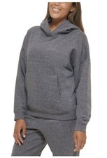 New Women's Calvin Klein Gray MEDIUM Logo Hoodie Sweatshirt