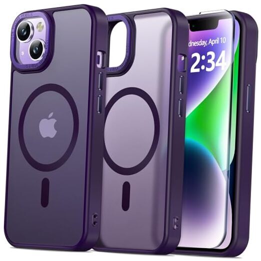 for iPhone 13 Case iPhone 14 Case Compatible with MagSafe iPhone Dark Purple