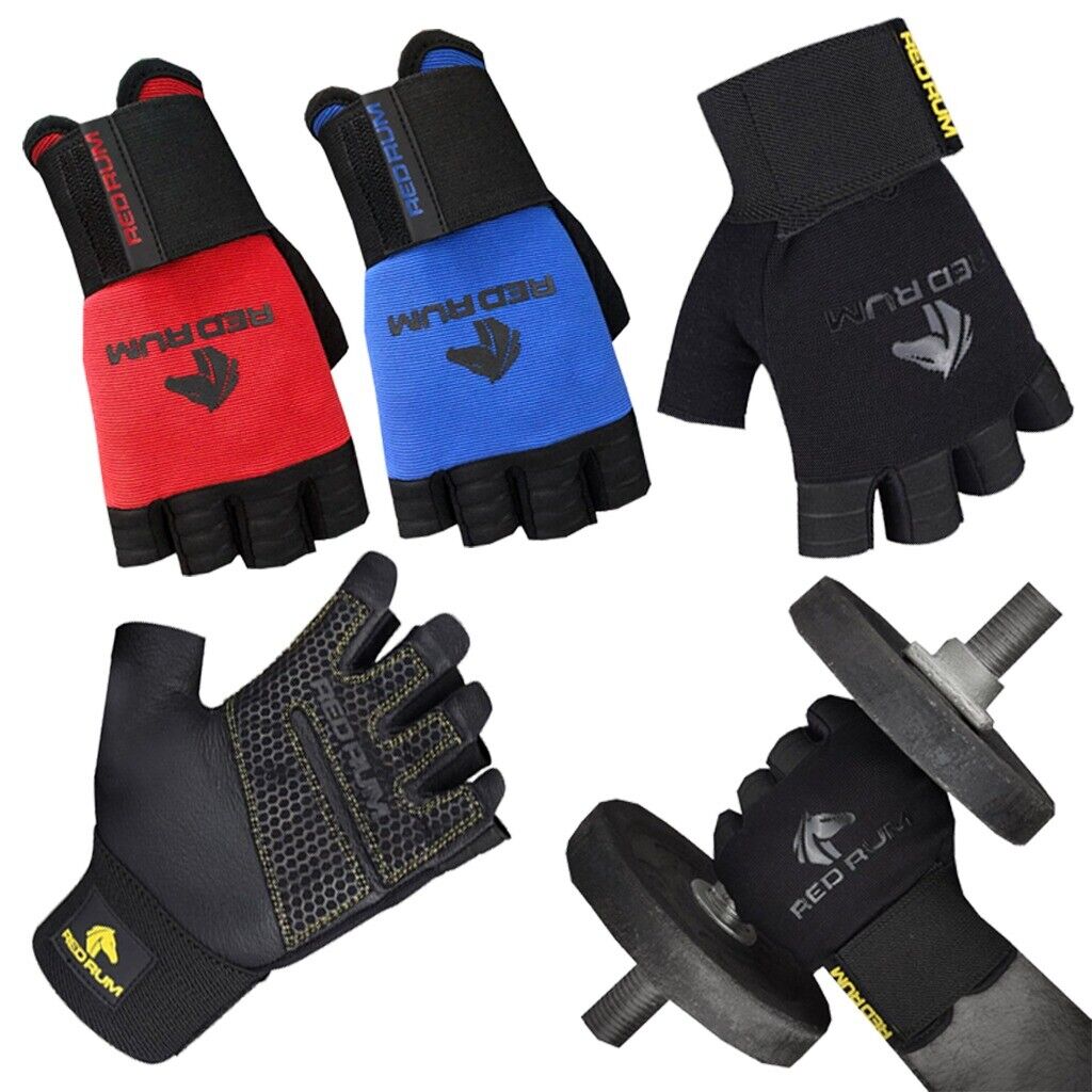 REDRUM Leather Weight Lifting Gym gloves Fitness Training Bodybu