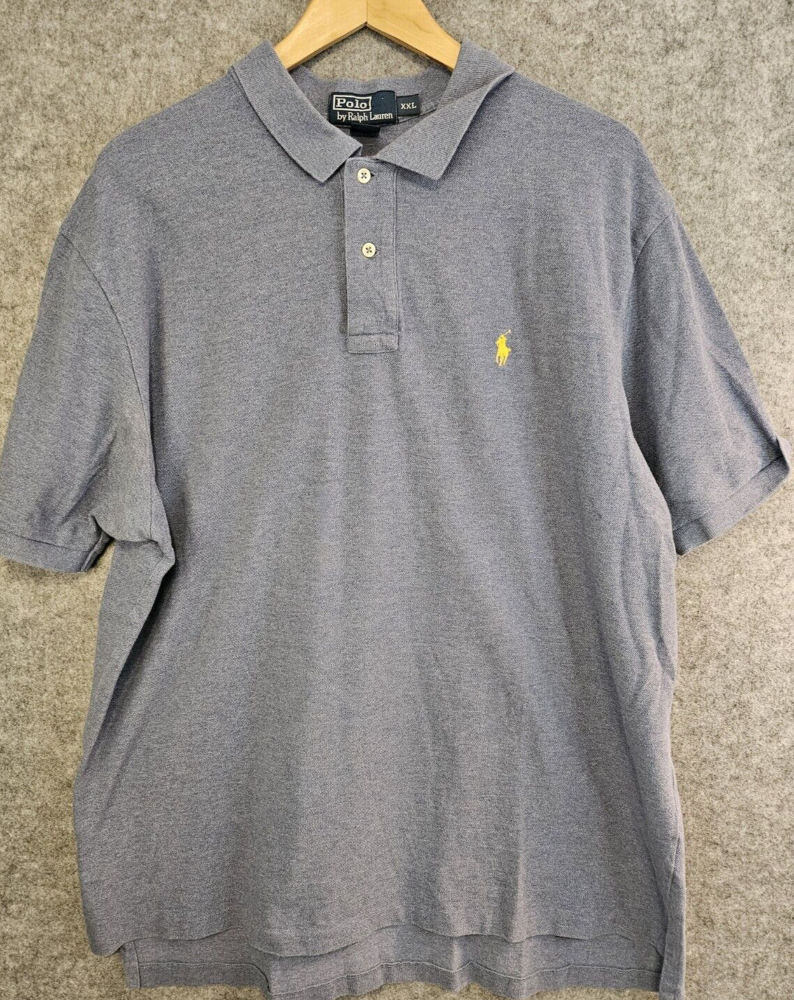 Ralph Lauren Polo Shirt Mens 2XL Short Sleeve Pony Logo Golf Blue Heather
