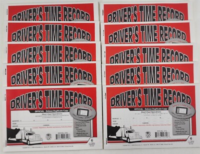 Lot of 10 JJ Keller 8529 (691L) Driver's Exemption Log - Short-Haul Operations