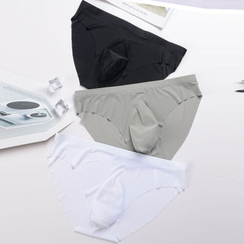 Briefs Men Underpants Mens Panties Male Underwear Knickers Seamless Ice Silk US" - Picture 3 of 18