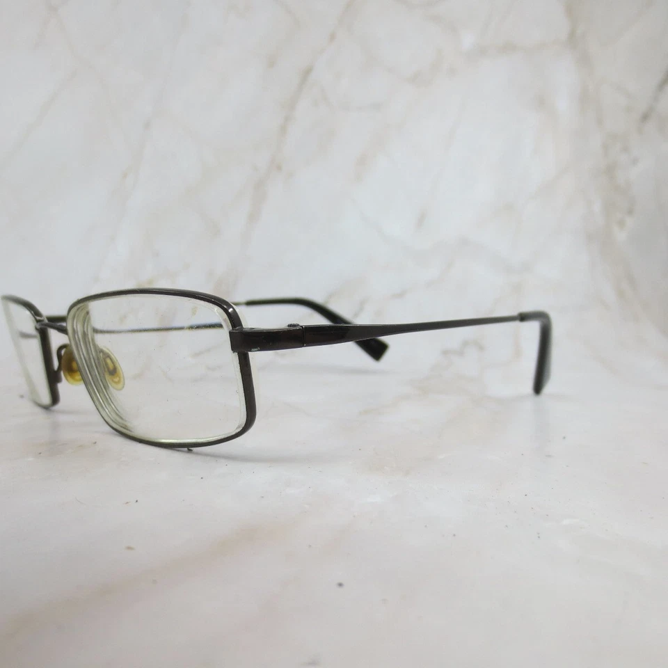 Flexon By Marchon Eyeglasses Frame Men's Black Chrome Full Rim Square 52-18-140 - Image 2 of 4