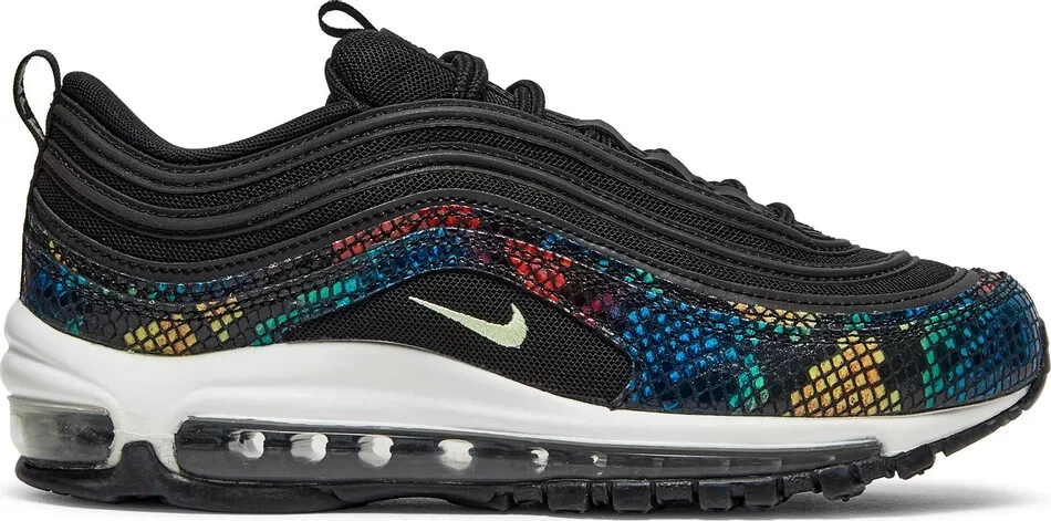 Nike Women's Air Max 97 SE Rainbow Snake Black CW5595-002 Size 8 New