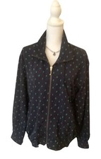 Woman  s Golf Jacket Line-Up Brand All Over Golf Flags Print Blue Lightweight M