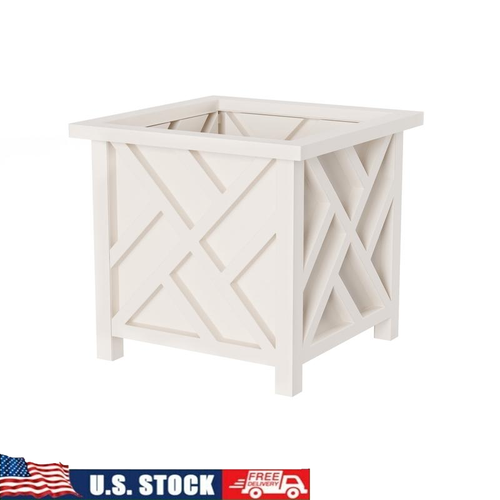 Outdoor Lattice Planter Box Snap Together Garden Pot W/ Drainage Potted Plants
