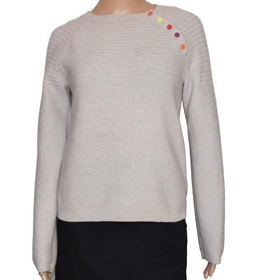 TABITHA WEBB Wool Blend Gray Beige Sweater Size S