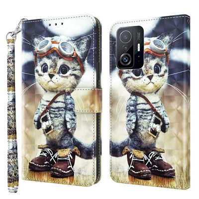3D Totem Flower Cat Dog Rose Leather Wallet Phone Case For Huawei Honor X8 4G 50
