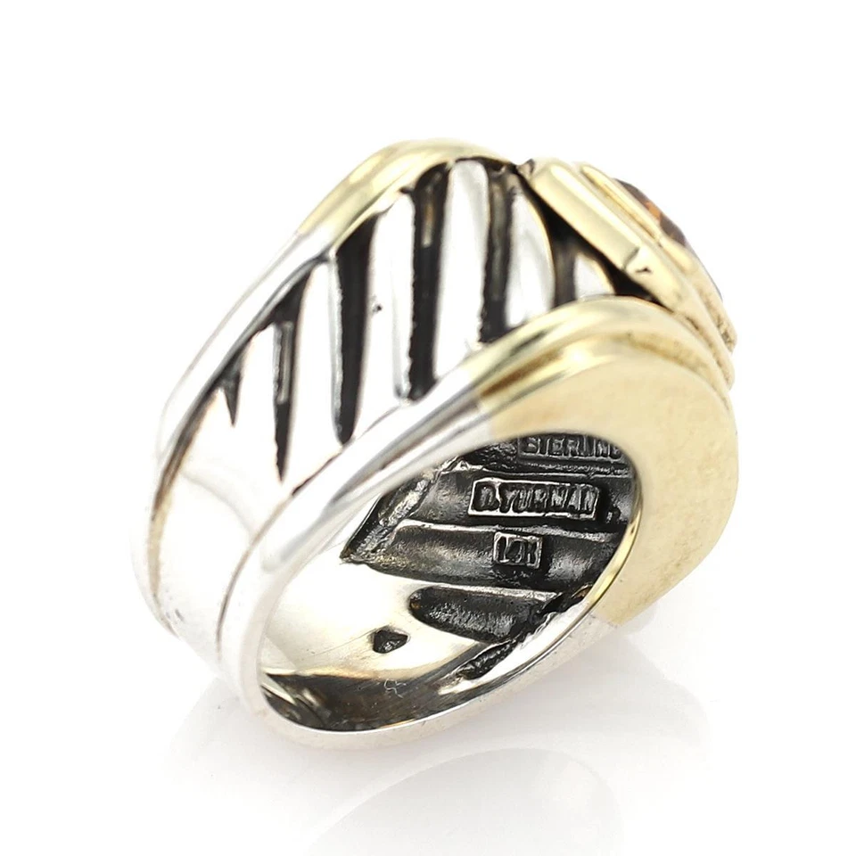 David Yurman 1,50 ct citrino ouro 14k 925 prata charuto cabo banda anel LIQUIDAÇÃO - Imagem 3 de 3