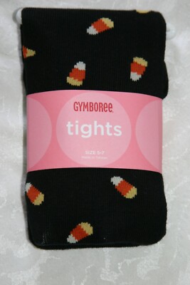 Gymboree HALLOWEEN Black and Orange Candy Corn Design Tights NWT  8 9 10