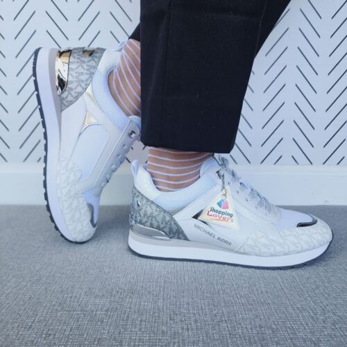 🤩Michael Kors Wilma Trainer Size 7.5 Women Casual Shoes White Stylish Sneakers