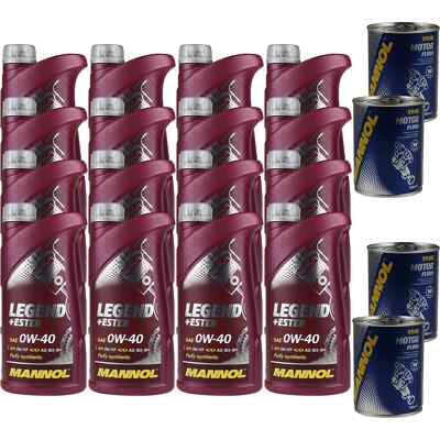 16L Motoröl MANNOL Legend+Ester 0W-40 4x MANNOL Motor Flush ADDITIV