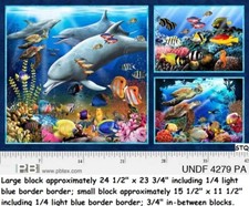 Colorful Underwater Fantasy Ocean Panel Cotton Quilt Fabric P B 04279