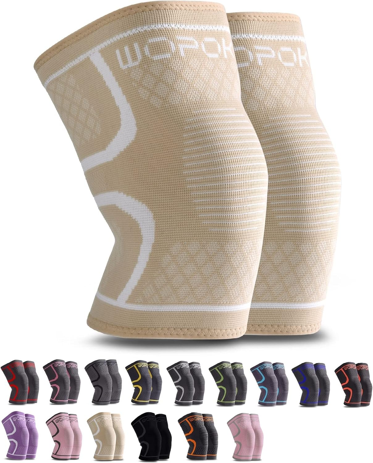 Knee Brace Sleeves for Weightlifting Working Out, Knee Pain Relief for Meniscus