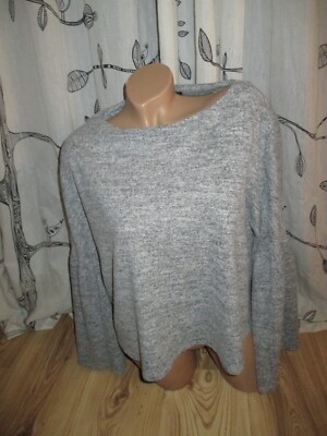 Mango Basics Kuschelpullover mit Trompetenärmel grau meliert Grösse M