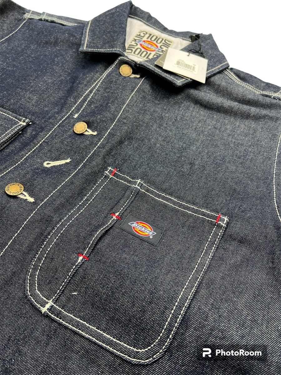 Dickies Mens S Indigo Blue 100 Year Denim Jean Chore Coat