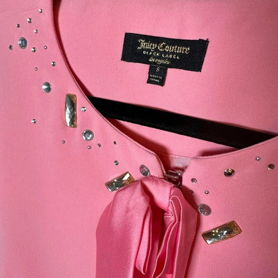 Juicy Couture Black Label Pink Rhinestone Tie Cardigan - Size Small NWOT Y2K - Image 2 of 3