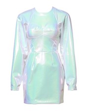 Dolce & Gabbana White Long Sleeves Bodycon Sheath Mini Women's Dress Authentic