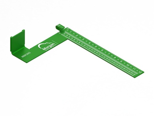 Morgan Square 8" x 12" Aluminum Wide Rule, Green MS812AG-NP