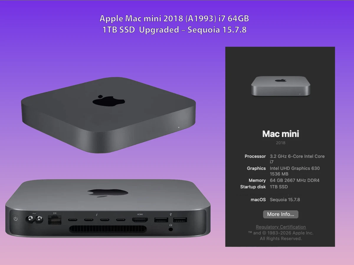 【超美品】Mac mini 64GB Intel Core i7 SSD 1TB Apple Mac mini 1 TB SSD (Solid State Drive) Apple Desktops & All