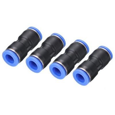 4Pcs Quick Connect Push to Connector Fitting 10mm Tube OD, Black