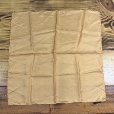 Vintage Silk Ashear Pocket Square Hand Rolled Solid Pale Orange Italy 18  