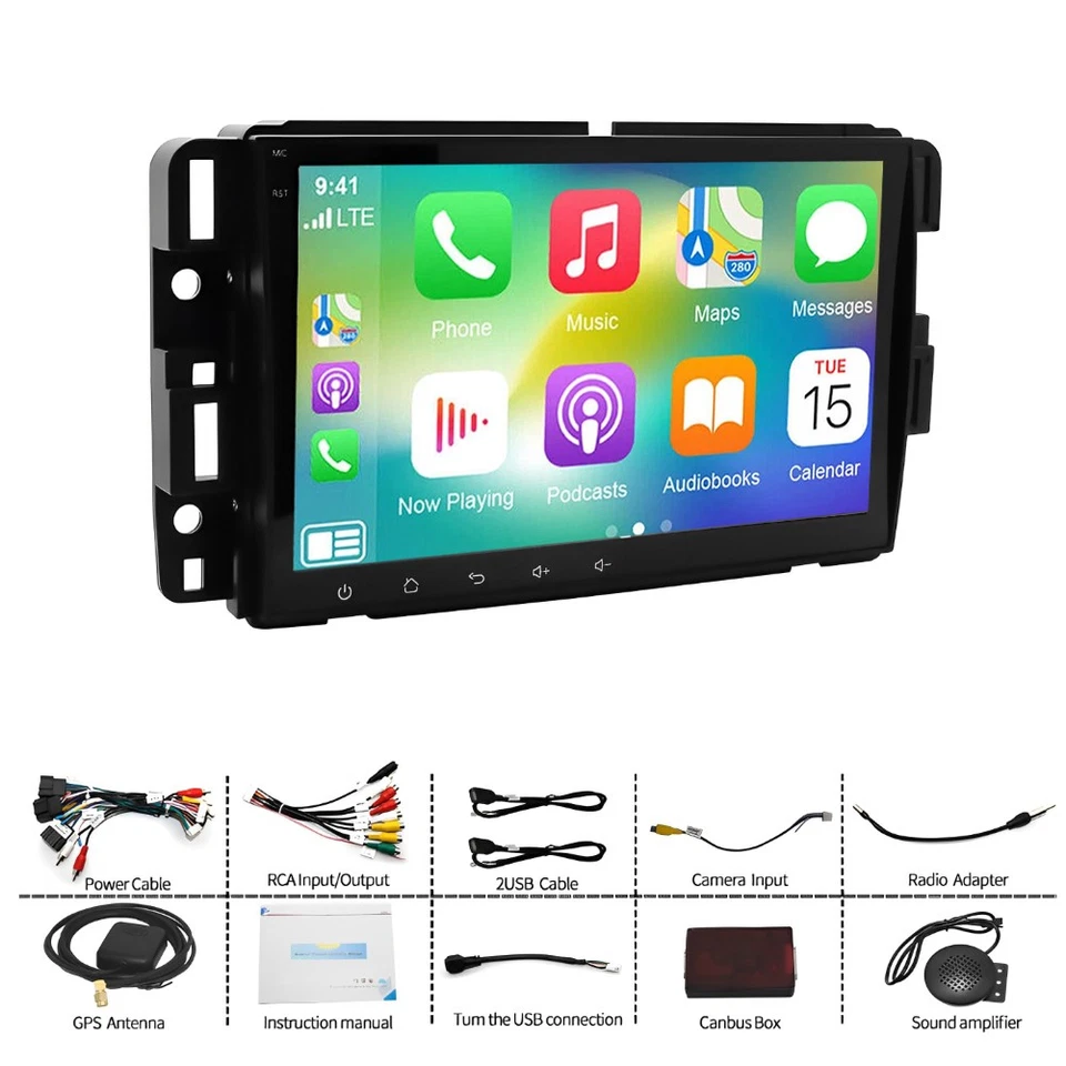 适用于 Saturn Outlook 2007 - 2010 Wifi CarPlay 安卓汽车立体声收音机 GPS 导航 32G — 第 3/4 张图片