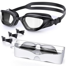 Swim Goggles, Unisex Adult Swimming Goggles Anti Fog Anti UV No Leakage Wide ...