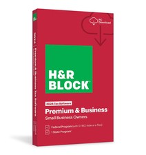 New 2024 H R Block Tax Software Premium Business Edition for Win/PC Key Card