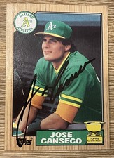 1987 A's Jose Canseco signed card Topps #620 AUTO Autographed All-Star Rookie
