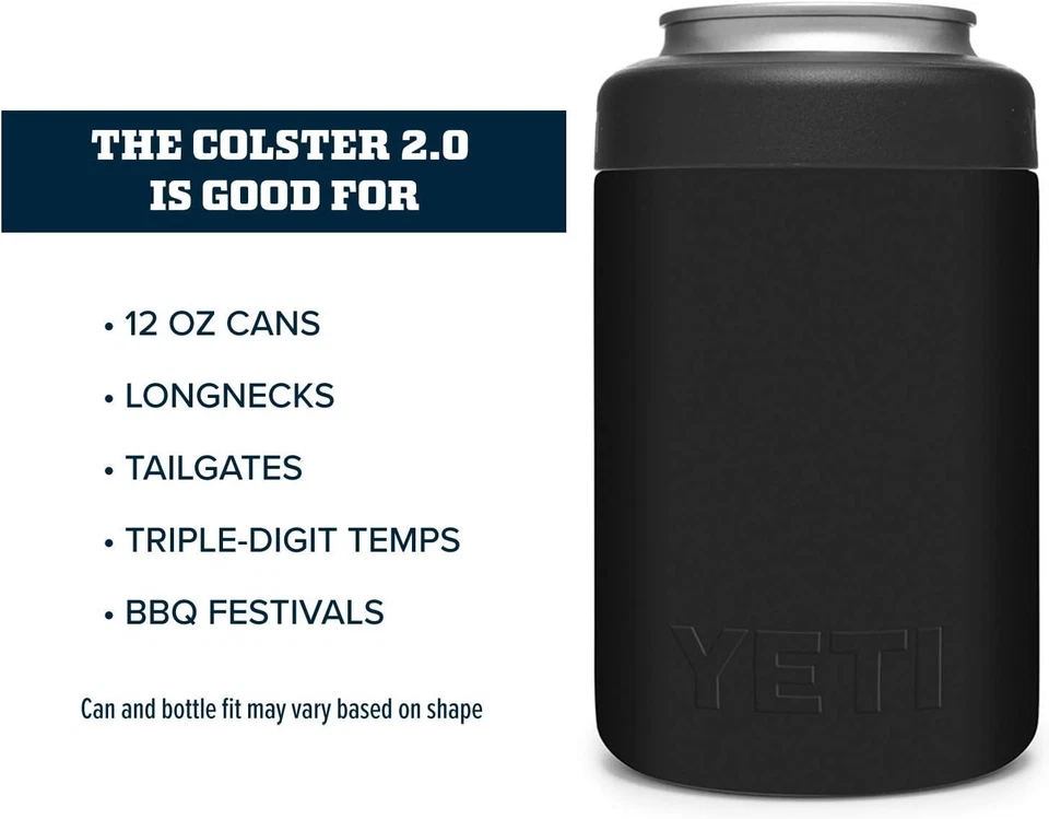 YETI Rambler 12 oz. Aislador Colster Can, tamaño estándar, negro (SIN SE PUEDE INSERTAR) Foto 2 de 4