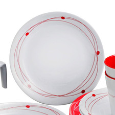 Brunner Cosmic Melamin-Geschirrset 16-teilig Weiss/Rot – Bild 3
