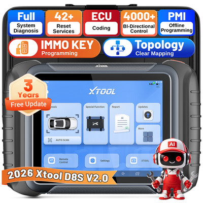 2026 XTOOL D8S V2.0 OBD2-Scanner-Diagnosegerät Topologiekarte für alle Systeme