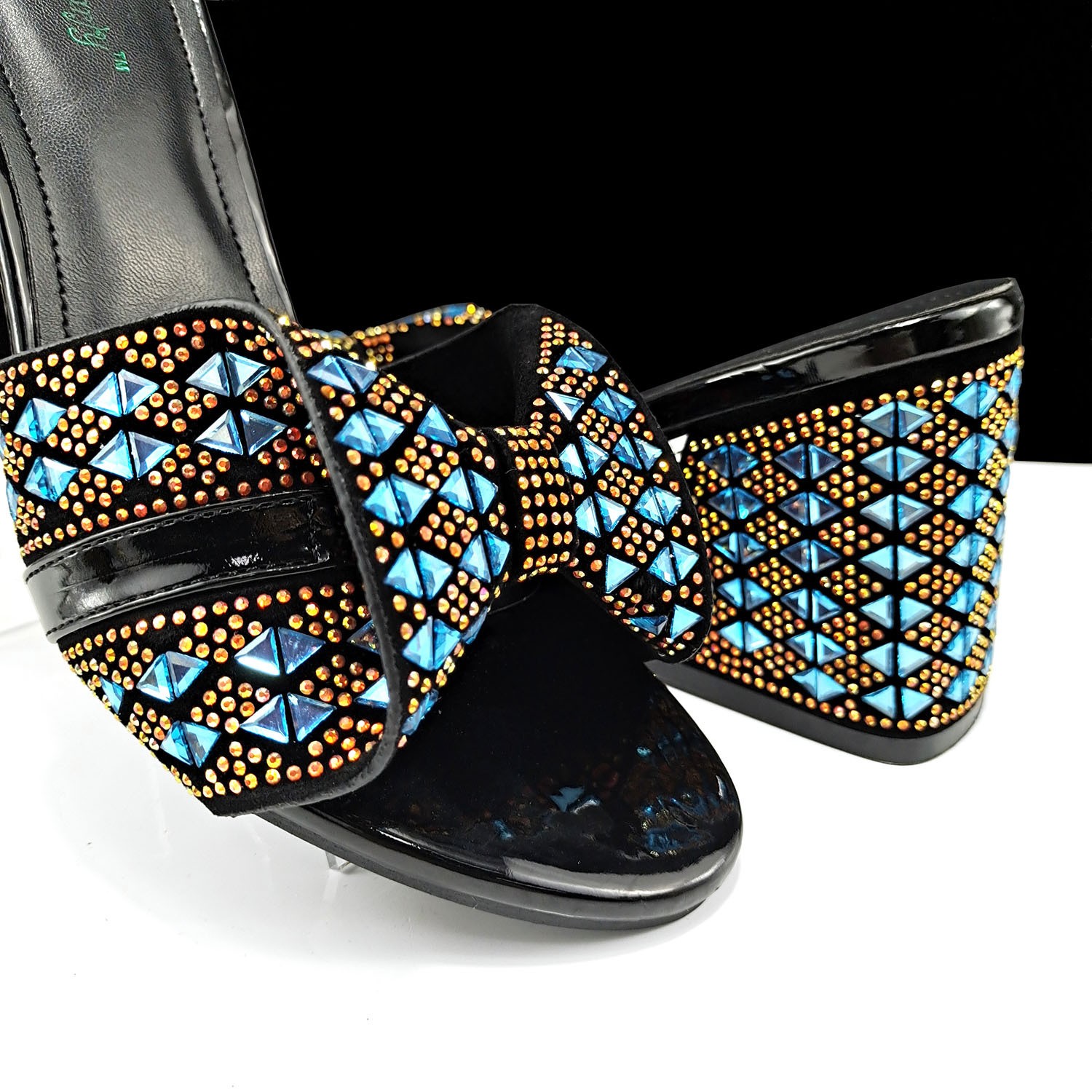 PANTOFOLA D’ORO Set borsa scarpe donna punta tonda tacco spesso tacco alto ciabatte moda casual