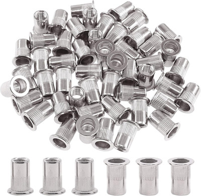 30Pcs 5/16''-18 UNC 304 Stainless Steel Rivet Nuts Flat Head Threaded Insert Nut