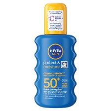 NIVEA SUN Protect & Moisture Sun Spray SPF 50+ (200ml) Moisturising Suncrea 49.60 per litre