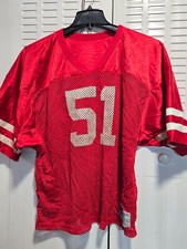 Vintage Russell Athletic Football Jersey 51 Red Mesh Made USA XL 70s 80s