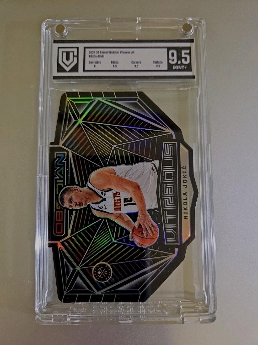 2022-23 Obsidian Vitreous Case Hit Nikola Jokic #4 SSP Self-Graded 9.5 MINT+