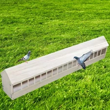 Pigeon Feeder Wooden Food Dispenser Convenient Space Saving Multi Slot Container