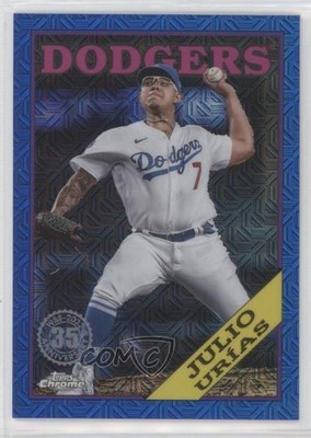 2023 Series 2 1988 Topps Chrome Silver Pack Mojo Blue Refractor Julio Urias 3c2