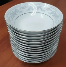 Set Of 14 Vintage Somerset By NL Excel Blue Floral 6.25" Bowls