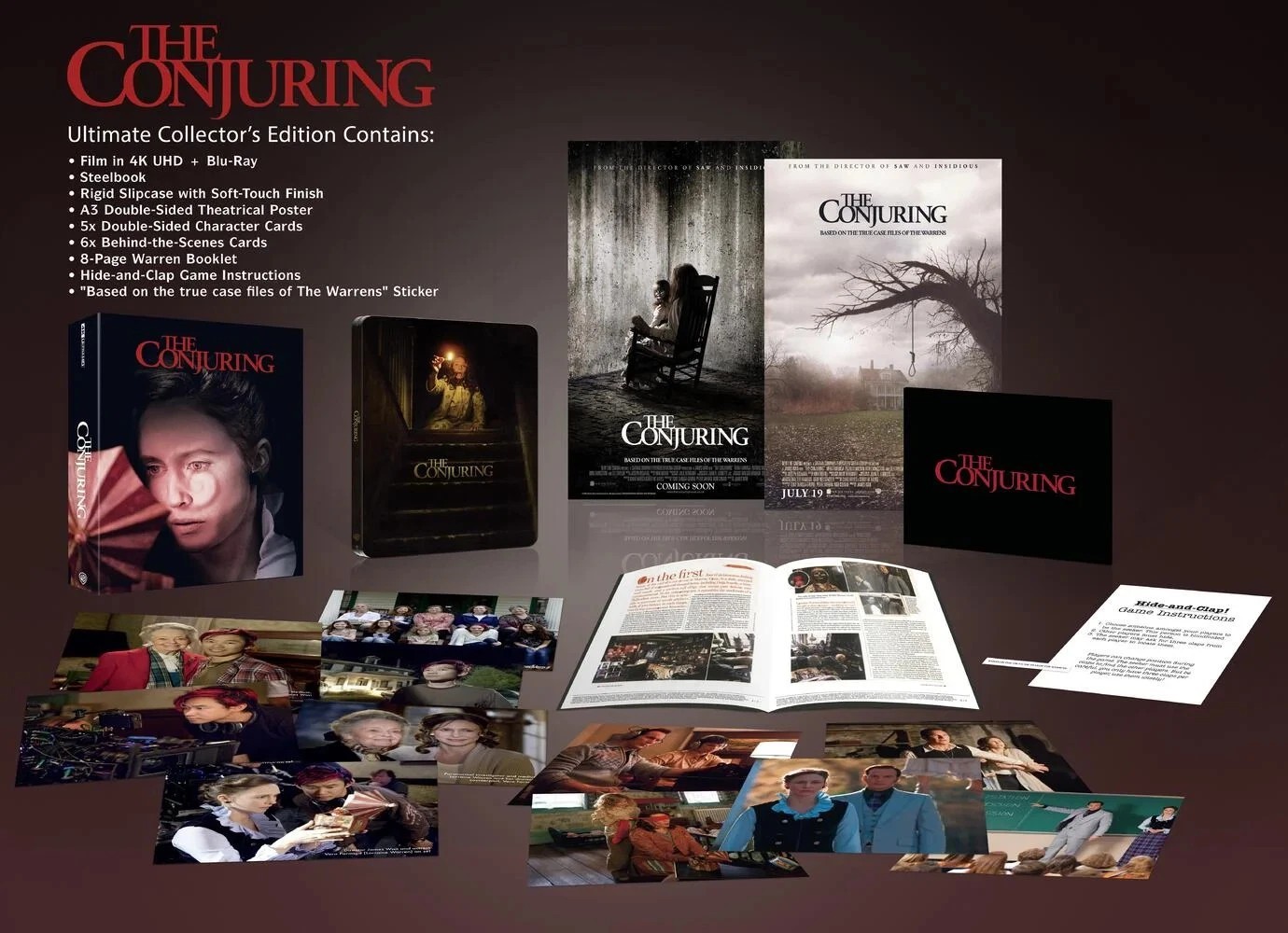 🎬 THE CONJURING (2013) 🔥 Ultimate Collector’s Ed 4K UHD  Blu-ray Steelbook